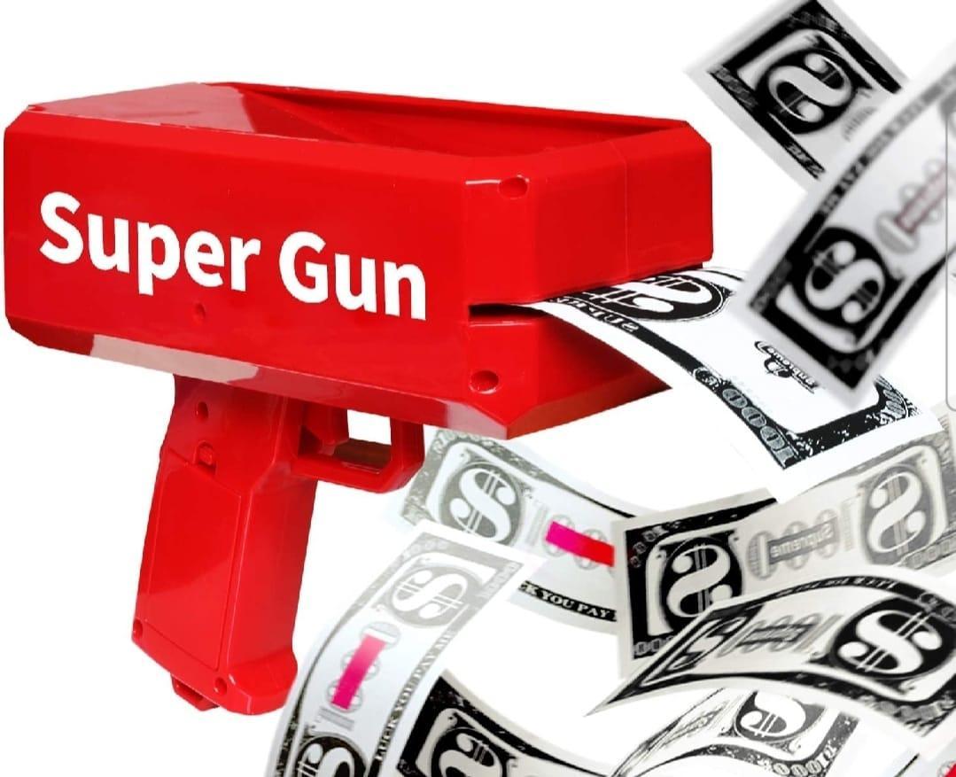 Money gun red toy for kids