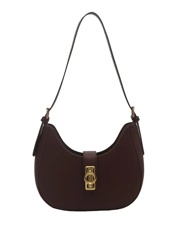 Women shoulder bag with gold claps